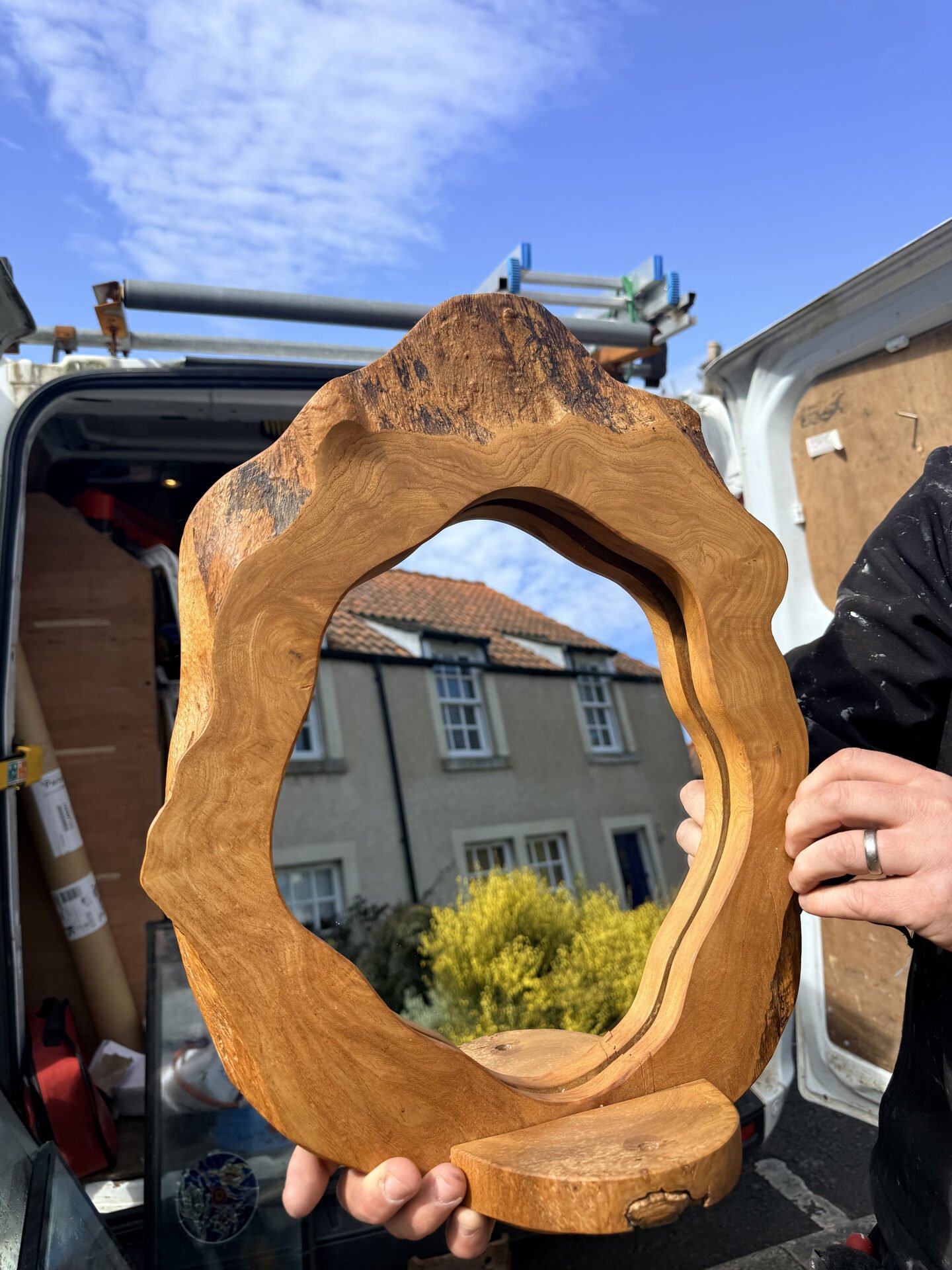 Reglazed mirror frame